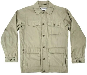 Columbia Sportswear Long Sleeve Full Zip Shirt Jacket Beige Mens Size Small S - Picture 1 of 12
