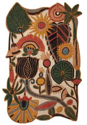 Loloi optimism Ivory/Beige Floral Modern Hand-Tufted 100% Wool Area Rug Carpet - Image 1 of 4