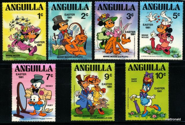 Anguilla Disney Stamps Olympics Los Angeles Decathlon Complete Set MNH VF