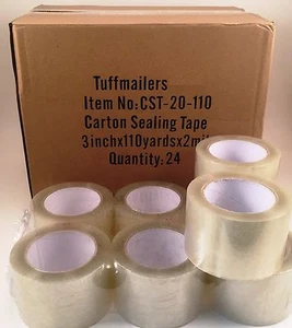 12 rolls Carton Sealing Clear Packing/Shipping/Box Tape- 2 Mil- 3" x 110 Yards - Picture 1 of 1