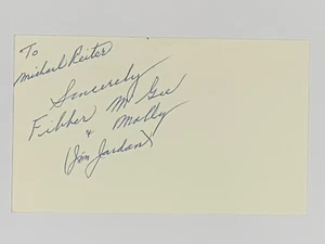Jim Jordan Fibber McGee signiert handsigniert 3x5 Karteikarte - Bild 1 von 1