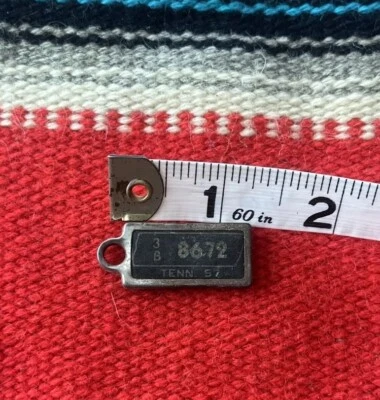 Vintage DAV Disabled Veterans Mini License Plate Key Chain Tag TENNESSEE 1957 - Image 1 of 4