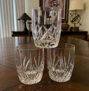 3 Waterford Marquis Brookside Crystal 15 oz Rock Old Fashioned Tumblers Glasses - Picture 1 of 13