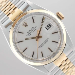 Rolex Datejust 1600 36mm Two-Tone Silver Dial Smooth Bezel Jubilee Band - Picture 1 of 11