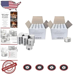 4.5 Hour Burning Tea Light Candles in Metal Cups - Ideal for Weddings & Dinners - Picture 1 of 11