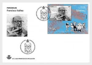 spain 2024 espagne Character Francisco Ibáñez IBANEZ Cartoonist cartoon ms1v FDC - Picture 1 of 1