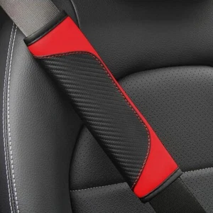 2Pcs Car Seat Belt Cover Leather Shoulder Pad Cushion Protector Car Accessories - Picture 1 of 8