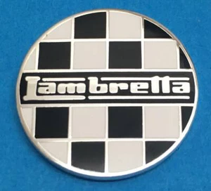 Lambretta Two Tone Black And White Circular Enamel Pin Badge - Picture 1 of 2