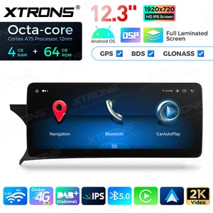 12.3" Android 14 8-Core Car Stereo GPS Retrofit For Benz C-Class W204 2011-2014 - Picture 1 of 16