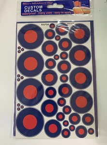 BECC RAF Roundels Low Visibility 1970s Onwards - Self Adhesive Vinyl Decals - Picture 1 of 2