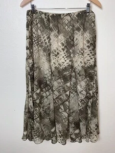 NWT Ruby Rd Women's Gored Skirt Size 14 Croc Print Ankle Length Elastic Waist - Picture 1 of 8
