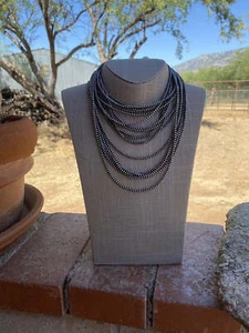 3 mm Sterlingsilber Navajo Perlenstil Perlenkette - Bild 1 von 19