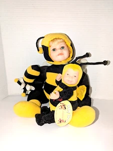 VINTAGE PORCELAIN BUMBLE BEE DOLL 15" WITH ANNE GEDDES BABY BUMBLE BEE - Picture 1 of 5