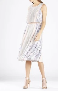 NEW BCBG MAX AZRIA JAELYN PRINT BLOCKED PLEATED DRESS RWY63D77/L305A SZ XXS - Bild 1 von 5