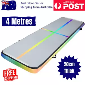 Air Track Mat Inflatable Gymnastics Floor Tumbling Gym Training Mat Rainbow 4x1m - Picture 1 of 6