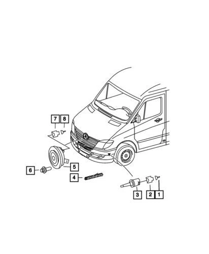 Conector de bocina delantero genuino Mopar 2007-2009 Dodge Sprinter 2500 5166277AA Foto 1 de 1
