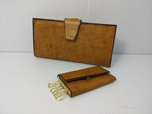 Vtg Rolf's Matched Ensemble Camel Color CowHide Wallet and Key Kaddy - Picture 1 of 9