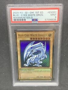 2020 Yu-Gi-Oh Maximum Gold 1st Edition #EN001 Blue-Eyes White Dragon PSA 9 MINT