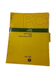 John Deere 270 Rotary Snow Plow Parts catalog PC1356 - Picture 1 of 4
