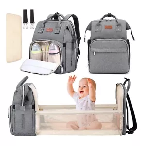 2 Pics 3 In 1 Diaper Bag Backpack Changing Station Baby Bags for Boys Girls - Picture 1 of 7