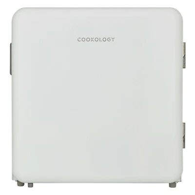 Cookology Retro Mini Fridge 47cm Table Top 47L & Chiller Box - White RET47MFWH - Image 1 of 4