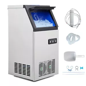 120lbs/24H Counter Commercial Ice Maker with 24LBS Storage Bin 45 Ice Trays - Picture 1 of 8