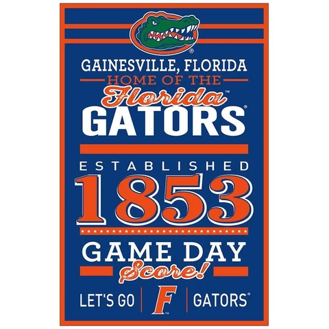 Florida Gators 11"x17" Wood Sign Established Design [NEW] NCAA Banner Wall Cover