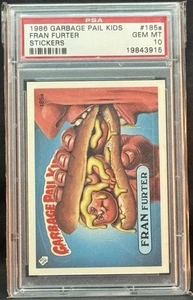 1986 GARBAGE PAIL KIDS SERIES 5 #185A FRAN FURTER PSA 10 GEM MINT - Picture 1 of 2