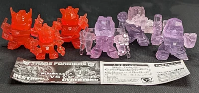 Transformers Q-Robo Collection ALL CLEAR G1 CHASE FIGURES complete Takara PVC - Image 1 of 4
