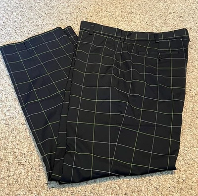 NWOT ~ Nike Dri-Fit Windowpane Tour Performance Golf Pants 38x34 452701 ~ Black - Image 1 of 4