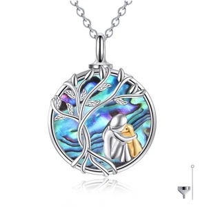 Dog Ashes Necklace 925 Sterling Silver Pet Ashes Urn Necklace for Ashes with ... - Picture 1 of 7