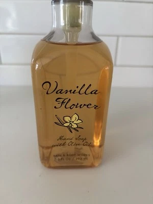 Flor de vainilla Bath & Body Works con jabón de manos de aceite de oliva 10 oz. Nuevo-descatalogado Foto 1 de 4
