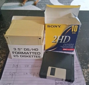 Sony 2 HD 3,5" High Density Micro Floppy Diskette 2HD & MAC IBM formatiert - Bild 1 von 8
