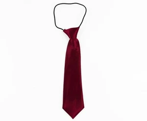 Dark Red Tie Boys Kids Baby Toddler School Ties Formal Wedding Boys Dark Red Tie - Picture 1 of 3