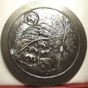 1966 RARE 90mm BRONZE RARE ART MEDAL pope Paul VI by Anastase - Picture 1 of 3