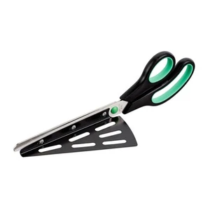 Pizzaschere Pizzaschneider Küchenschere Pizzaheber Pizzateiler rostfrei schwarz - Bild 1 von 7