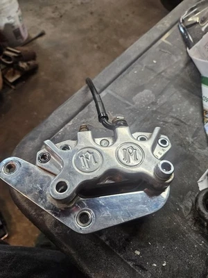 Performance Machine Front Brake Caliper With Bracket 99 And Older Harley - Image 1 of 4