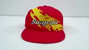 Snap On Hat Snap Back Red Yellow Splash Baseball Cap Racing Tools Embroidered - Picture 1 of 12