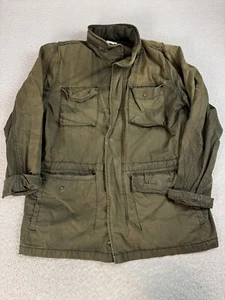 GAP Mens Field Jacket Military Snap Button Pockets Dark Olive Green Cotton Large - Picture 1 of 7