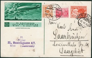 Austria - Zeppelin - Yv. TP 412+A16 - 1934 - Postal conmemorativa Zeppelin + ... - Imagen 1 de 1
