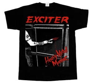 EXCITER HEAVY METAL MANIAC 83 Short - Long sleeve new black T-SHIRT 345XL - Picture 1 of 5