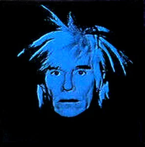 ANDY WARHOL Selbstportrait blau Farboffset 36x39, Rahmen, Zertifikat, GESCHENK - Bild 1 von 3