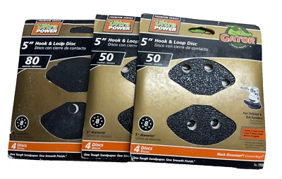 Confezione da 3 pezzi ciascuno da 4, 5 pollici. Dischi abrasivi a gancio e passante per grana 8 fori 50/80 - Immagine 1 di 3