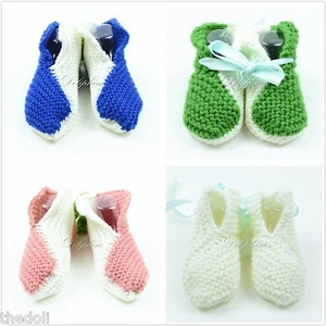 Crochet baby booties shoe knitting shoes for baby girls/boys Newborn to 6 Months - Picture 1 of 5
