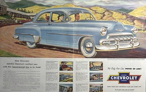 1952 Chevrolet Styleline De Luxe 2 Door Sedan Automobile Fine Cars VTG Print Ad - Picture 1 of 1