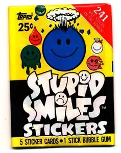 1989 Topps Stupid Smiles Trading Sticker Pack (2) - Foto 1 di 4