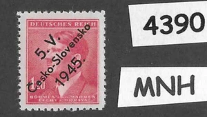 #4390 postfrisch Briefmarke Adolf Hitler Sc69 1,20Kr BaM WWII 1945 Lokaler Aufdruck - Bild 1 von 1