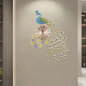 Reloj de Pared Grande en Forma de Pavo Real para Decoración de Interior de Salón - Imagen 1 de 16