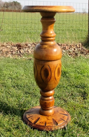 Gorgeous Ornate carved wood Pedestal Table Plant Stand Side Table 25.78" Cover