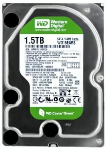 Hard Drive Westren Digital 1.5TB WD15EARS SATA II 64MB 7200U/Min 3.5 Inch - Picture 1 of 4